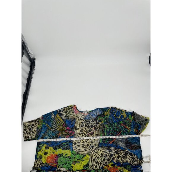 Alberto Makali Womens Large Mesh Tunic Top Abstract Butterfly Print Art to Wear - Picture 5 of 6